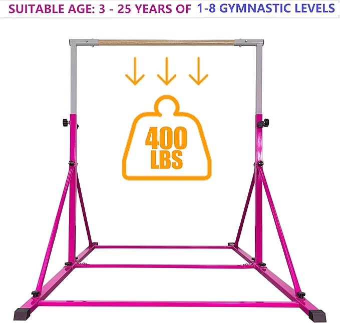 Gymnastic Bar For Kids and Teenage Ages 3-25 5 FT 6 FT 5 FT 6 FT