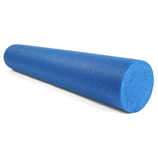 CanDo Blue PE Foam Rollers for Fitness 6" x 36" Round