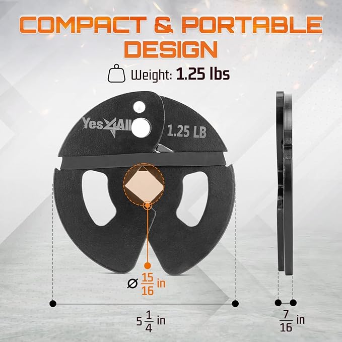 Yes4All Fractional Weight Plates Set of 6 1.25LB 2.5LB 2.5LB 5LB 5LB Pair