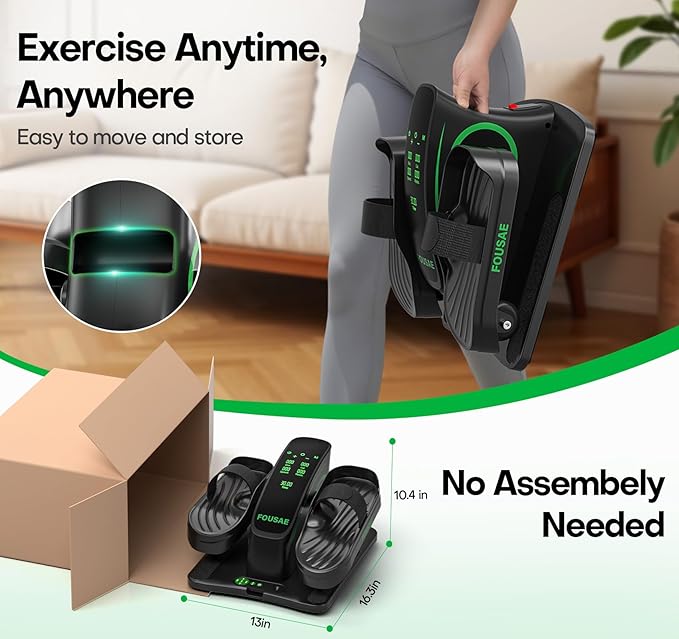 Under Desk Elliptical, Upgraded 6 Adjustable Resistance &15 Speeds Leg Exerciser While Sitting for Seniors with Forward & Reverse Direction, Ellipse Leg Exerciser with Touch Screen and Remote Control