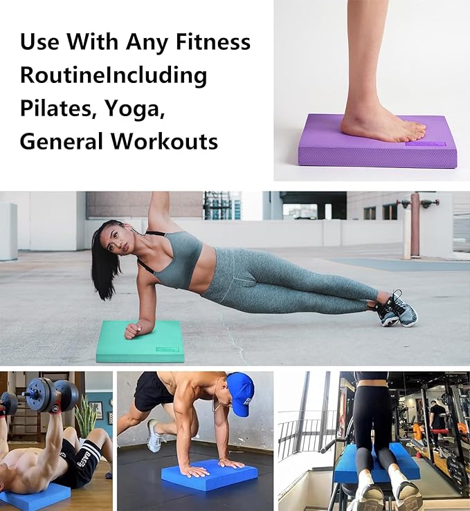 nuveti Large Balance Pad - TPE Non-Slip Mat Exercise（20''x16''x2.4''）