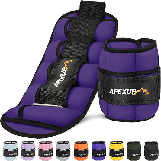 APEXUP 10lbs/Pair Adjustable Ankle Weights for Women and Men