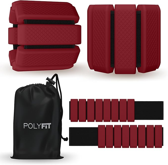 Polyfit Wrist & Ankle Weights - 1 Pair - Wearable Ankle Weights for Women and Men - Wearable Bracelet for Exercise, Yoga, Walking, Running, Dance, Barre, Pilates, Cardio, Aerobics