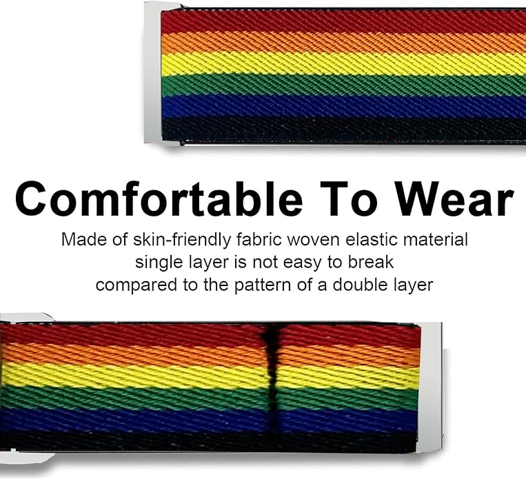 Compatible for FITVII Fitness Tracker Bands, 18mm, 20mm, 22mm Stretch Elastics Nylon Adjustable Replacement Strap Accessories