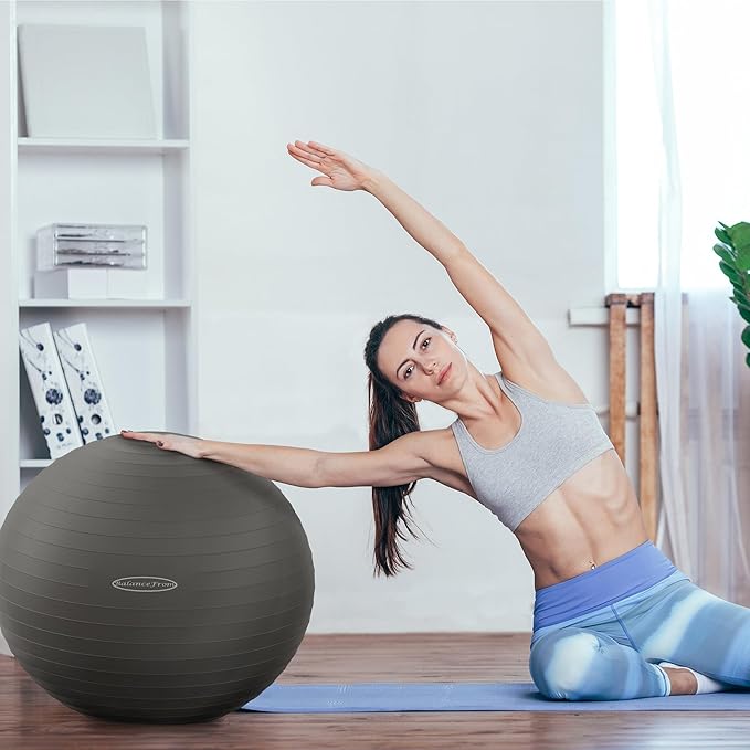 Anti-Burst and Slip Resistant Exercise Ball Yoga Ball 2,000-Pound Capacity,