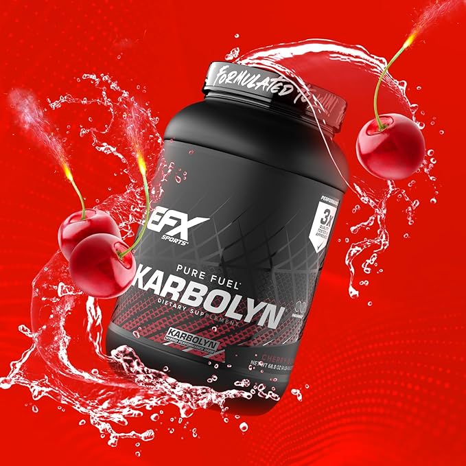 EFX Sports Karbolyn Fuel | Fast-Absorbing Carbohydrate Powder | Carb Load, Sustained Energy, Quick Recovery | Stimulant Free | 37 Servings (Cherry Bomb)