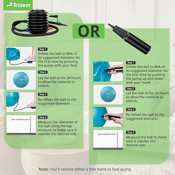 Trideer Yoga Ball Exercise Ball for Working Out 5 Sizes
