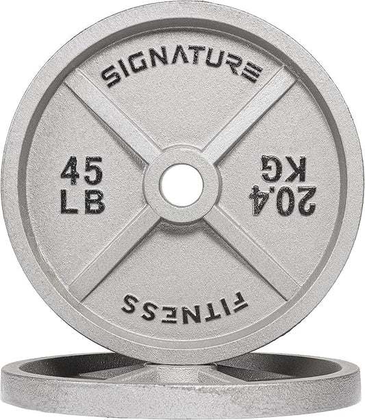 Deep Dish 2-Inch Olympic Cast Iron Weight Plates with E-Coating