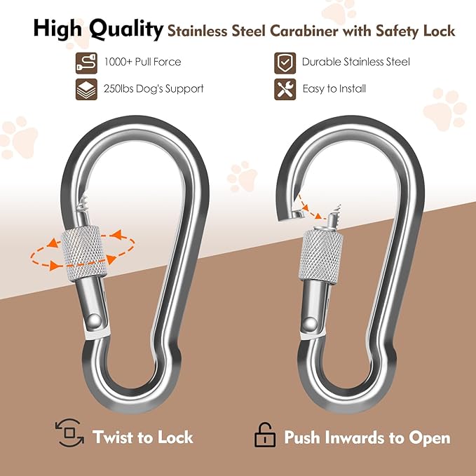 Snagle Paw Dog Runner for Yard 3 in 1 100FT Dog 2 Dog)
