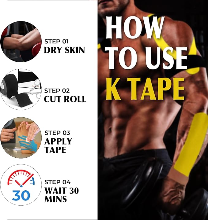 Kinesiology Tape Pro Athletic Sports-3 Rolls,16ft Uncut Strips Breathable Latex Free Muscle Tape for Ankle Wrists Knee Elastic Running Tennis Swimming Football Sports Activities Tapes(Black Blue Pink)