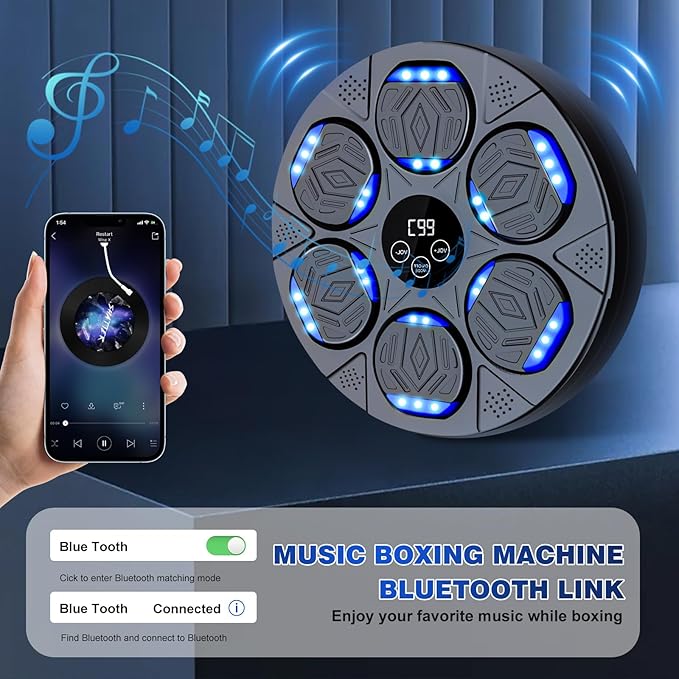Smart Music Boxing Machine for Adults and Kids, Boxing Equipment with Boxing Gloves, Wall Mounted Electronic Punching Machine for Home Gym Workout Indoor