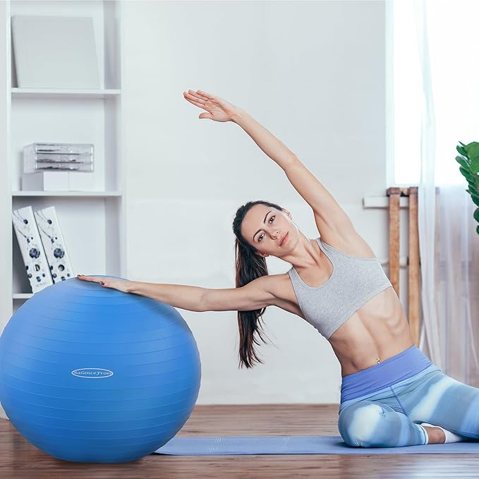 Anti-Burst and Slip Resistant Exercise Ball Yoga Ball 2,000-Pound Capacity,