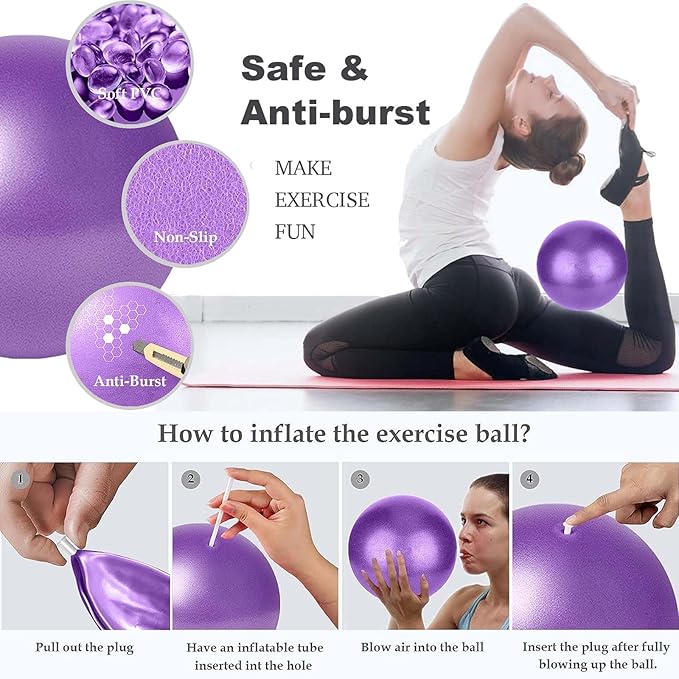 Pilates Ring and Ball Set with 8 Resistance 9 in