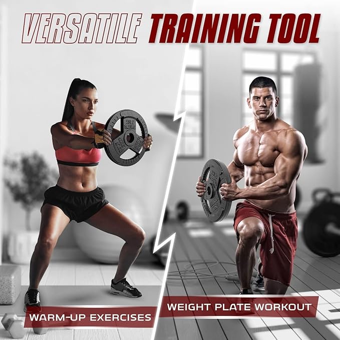 Yes4All Olympic Rubber Grip Plates for Barbell 2-Inch Weight
