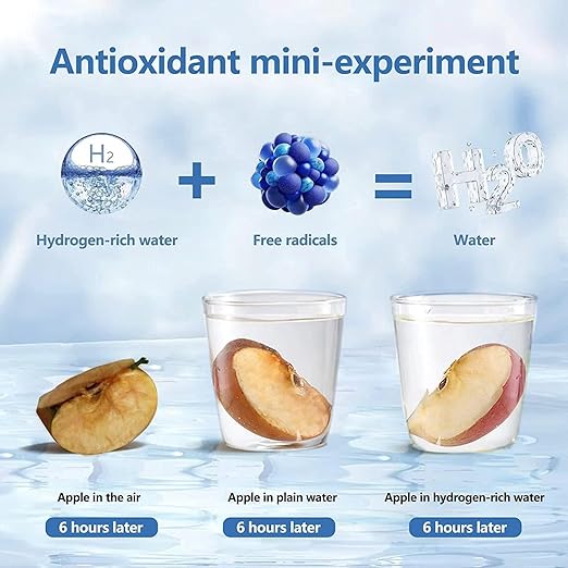Hydrogen Water Bottle, Portable Hydrogen Water Ionizer Machine, Hydrogen Water Generator, Rechargeable Hydrogen Rich Water Glass Health Cup for Home Travel (Silver)