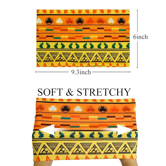 Huachi Wide Headbands for Women Non Slip Thick Womens Headbands Boho Elastic Hair Bands for Women's Hair Stretchy Sweat Headband for Workout Running Working
