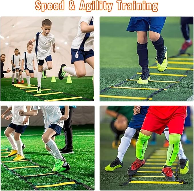 Soccer Agility Training Equipment Set 20Ft Agility 12 Cones,