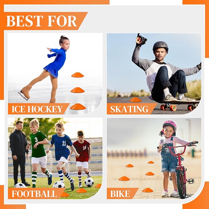 Sratte 200 Pcs Soccer Cones with Strap and