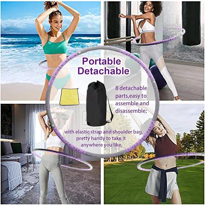 Exercise Weighted Hula Hoop for Adult 8 Sections 2lb Detachable
