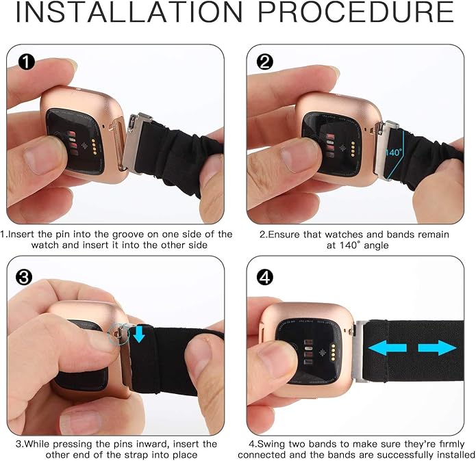 Compatible for FITVII Fitness Tracker Bands, 18mm, 20mm, 22mm Stretch Elastics Nylon Adjustable Replacement Strap Accessories