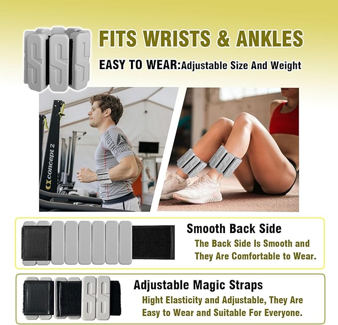 Wrist Weights for Women & Men S-Streamline(1.1 lb 2 Total 1kg) Wearable