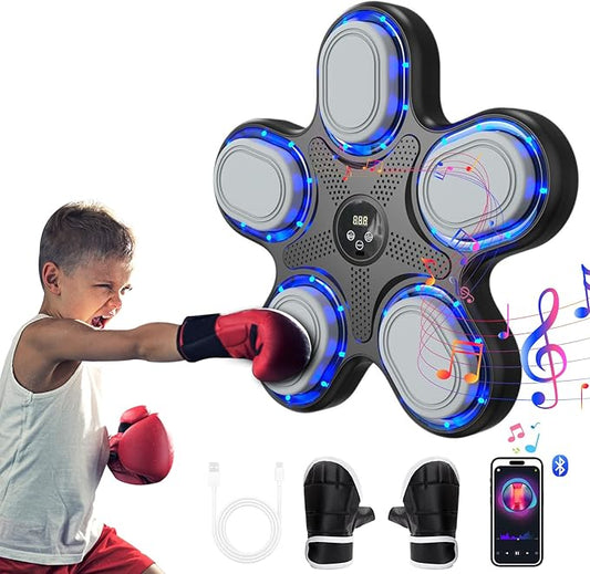 Keyoung Music Boxing Machine for Kids,Wall Mounted Bluetooth Smart Punching Target,Home Sports Boxing Equipment for Children, Boys and Girls