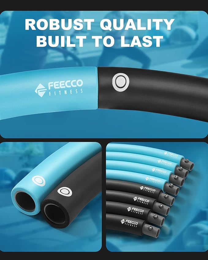 FEECCO Weighted Fitness Hoop 8 Detachable