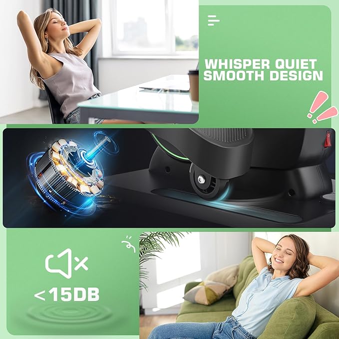 FUNMILY Under Desk Elliptical, Ellipse Leg Exerciser While Sitting for Seniors with Display Monitor, Portable Seated Pedal Exerciser with Remote Control for Home Office Use Fully Assembled