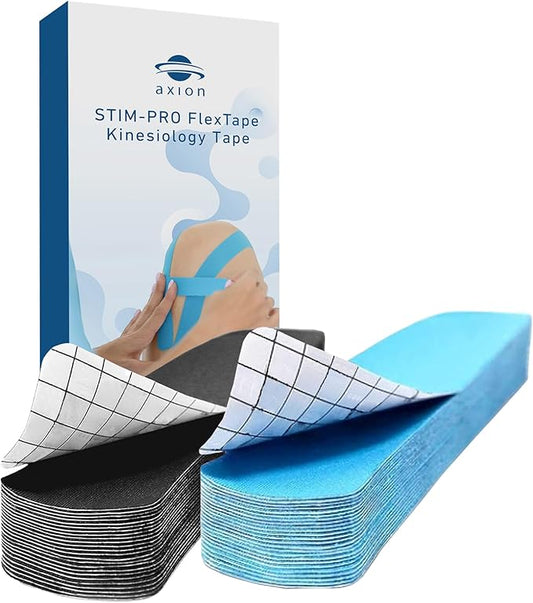 Kinesiology Tapes PRECUT Black Beige | 50 Pre-Cut Sport Tape Strips 10x2 in | Waterproof • Skin-Friendly • Elastic | Kinesiology Tapes Ideal for Sports