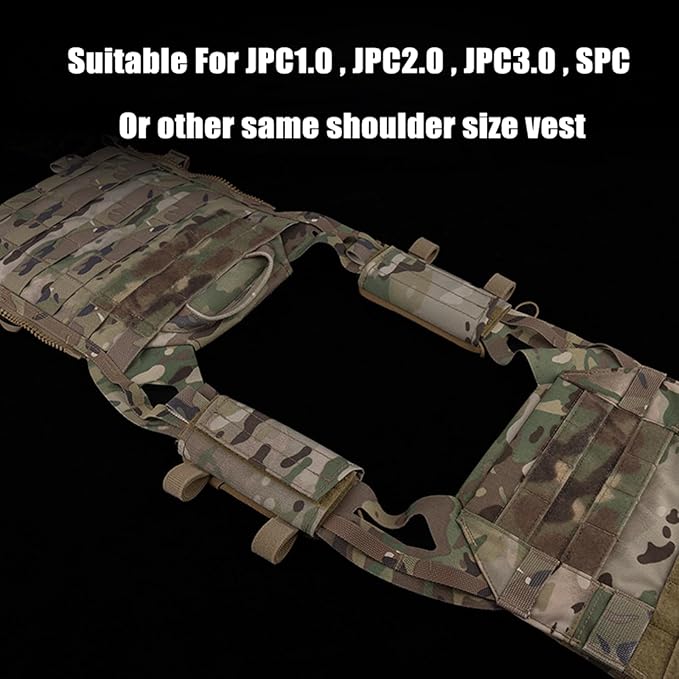 Plate Carrier Shoulder Pads, 2 Pack Tactical Vest Shoulder Pads Strap Cushion Vest Accessories Shoulder Pads Soft Mesh Pads for FCPC JPC Vests Sling Bags