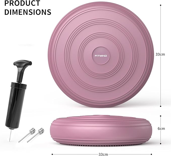 Inflated Wobble Cushion,Dyna Disc,Circular Non-slip Texture for Comfortable Sitting,Wiggle Seat to Improve Posture, Fitness, Stability for Sensory Kids Adults,Balance Seat with Pump for Core Strength