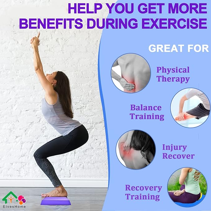 Small Balance Board, Exercise Balance Pad, Yoga Mat Thick, Non-Slip Foam Pad, Yoga Mats for Balance Exercise Stability Workout, Knee Pads Trainer for Physical Therapy Strength Training Ankle Exercises