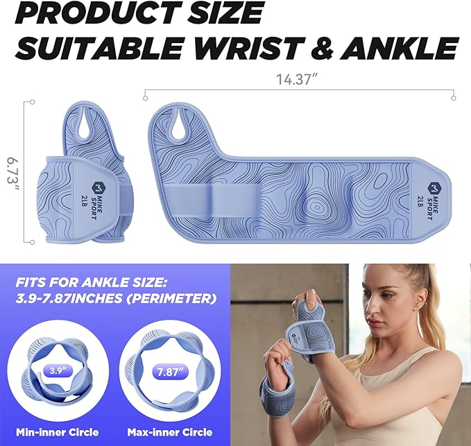 Ankle Weights 1 Pair 2 4 6 8 10 Lbs