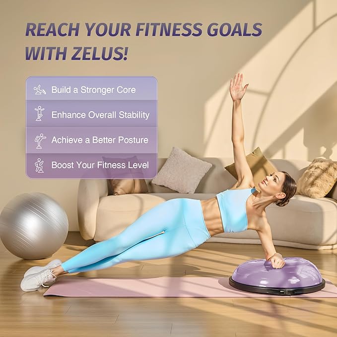 ZELUS 25in. Balance Ball 1500lb Inflatable 2 Bands,