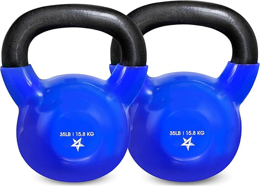 Yes4All 5-65lbs Kettlebells Vinyl Coated Cast Iron
