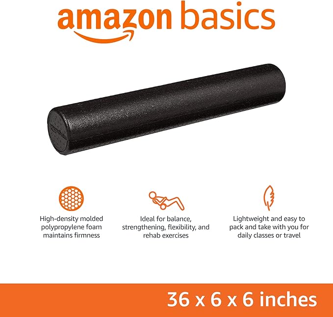 Amazon Basics High-Density Round Foam Roller for Exercise