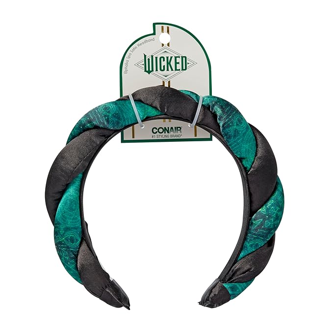 Wicked Elphaba Satin Twisted Spa Headband - Makeup Headband - Scunci by Conair