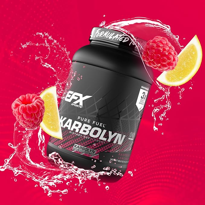 EFX Sports Karbolyn Fuel | Fast-Absorbing Carbohydrate Powder | Carb Load, Sustained Energy, Quick Recovery | Stimulant Free | 35 Servings (Raspberry Lemonade)