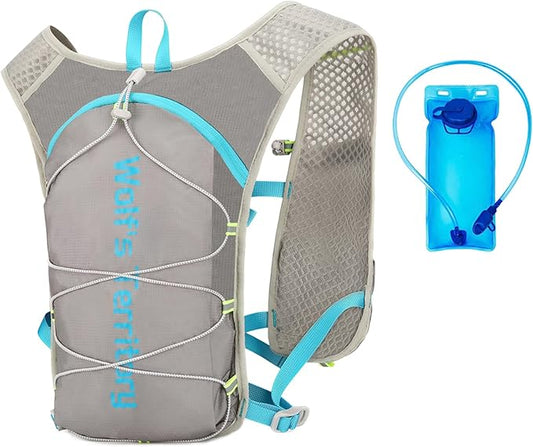 Running Hydration Vest Backpack, Lightweight Water Backpack with 2*2L Leakproof Hydration Bladder+2*Wrist Brace+1*Head Band, Hydration Backpack Running Vest for Hiking Biking Running for Women Men