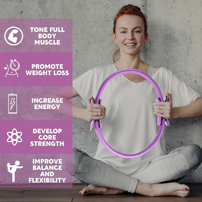 Syhood 2 Pcs Pilates Ring 14.96 Inch Pilates