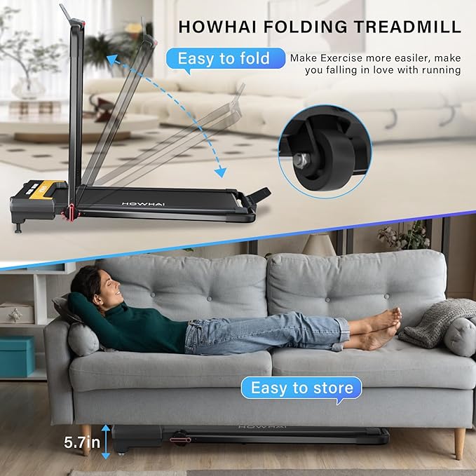 Treadmill with Incline, Walking Pad Foldable Treadmills for Home with 2.5HP, Speed 6.2-7.6MPH Walking Pad with Handle Bar, Remote Control and LED Display
