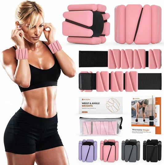 Wrist Weights, Ankle Weights for Women Men, Adjustable 2 (1LB (1LB Each)