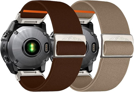 22mm Nylon Stretchy Band for Garmin Fenix 6 Pro/6/7/7 Pro/5/5 Plus Band, Soft Smartwatch Band for Forerunner 935/945/955,for Instinct/2/Approach S60/S70-47mm, Descent G1/Epix 2/Epix Pro 47mm