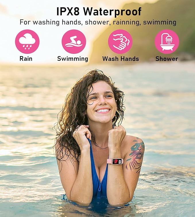 Smart Watch Health Fitness Tracker with 24/7 Heart Rate, Blood Oxygen Blood Pressure Sleep Monitor, 115 Sports Modes, Step Calorie Counter Pedometer IP68 Waterproof for Android and iPhone Women Men