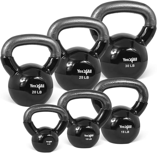 Yes4All Combo Kettlebells Vinyl Coated Weight Sets Great