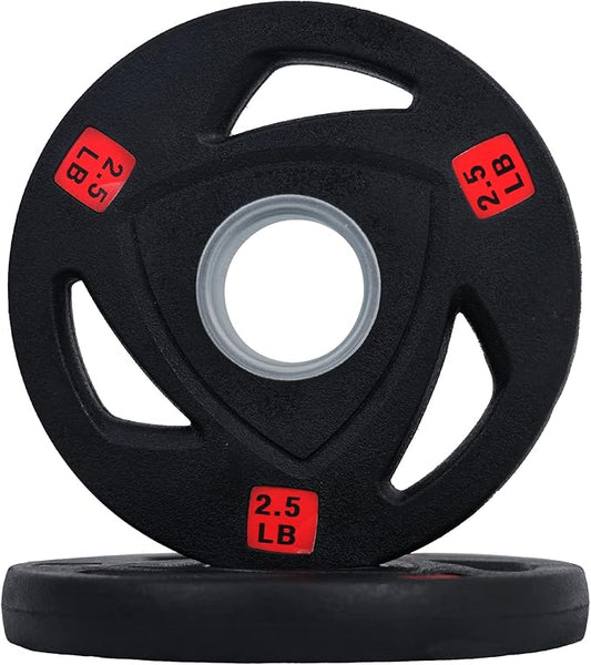 Signature Fitness Vinyl Coated Cast Iron Plate Weight Plate for Strength Training and Weightlifting, Standard or Olympic, Multiple Sizes