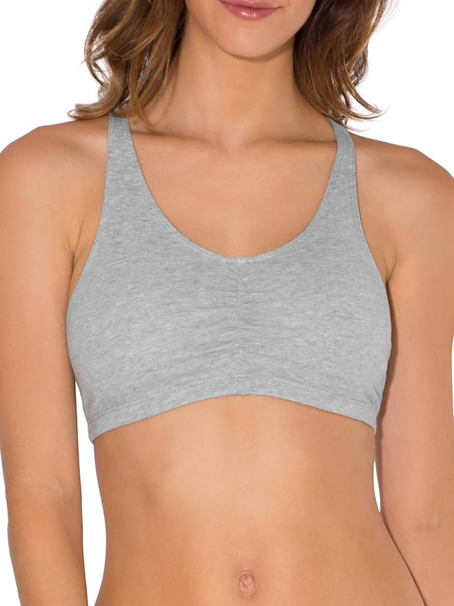 Fruit of the Loom Women's Adjustable Shirred Front Racerback Sports Bra Multi Packs!