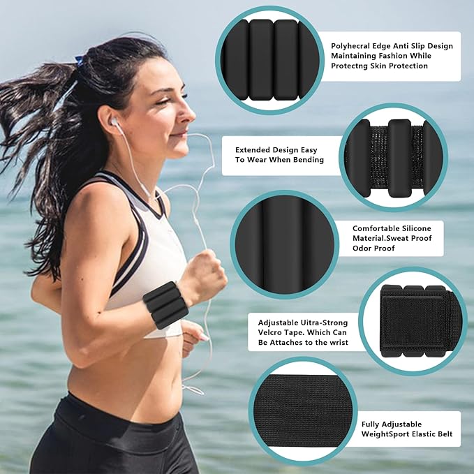 Wrist Ankle weights Set of 2 2lb Silicone