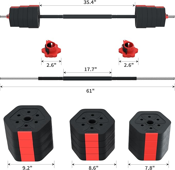 VIVITORY Barbell Weight Set 55/66/88 lb