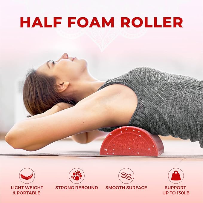 Yes4All High Density Half Round Foam Roller Support 12", 18", 18", 24", 24", 36" 36"